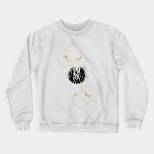 Octopus tentacles and leaves with black and gold circles Crewneck Sweatshirt